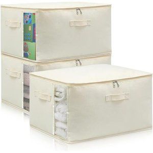 Canvas Comforters Bags Closet Organizers and Storage, Clear Window 75L